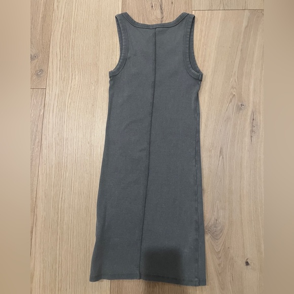 Zara Washed Effect Ribbed Dress in Gray - Picture 3 of 4
